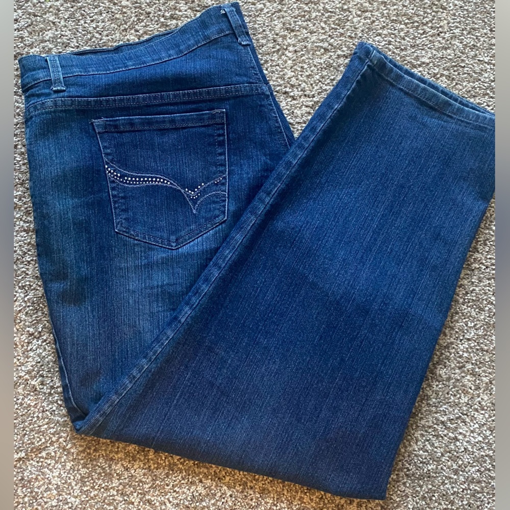 GLORIA VANDERBILT AMANDA BLUE JEANS PLUS SIZE 22W EUC